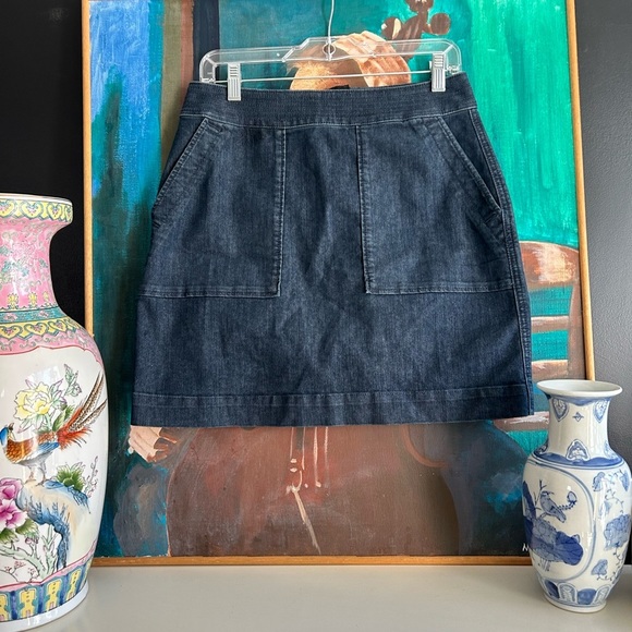 LOFT Blue Jeans Mini Cargo Skirt - Picture 3 of 7